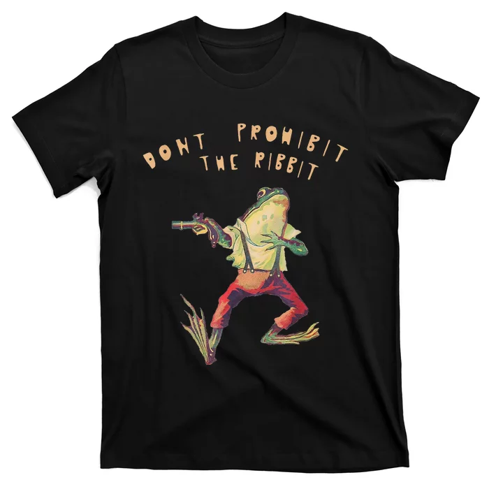 Don't Prohibit The Ribbit Frog Groovy T-Shirt