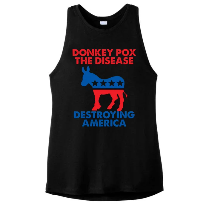 Donkey Pox The Disease Destroying America DonkeyPox Ladies Tri-Blend Wicking Tank