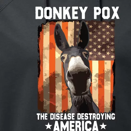 Donkey Pox The Disease Destroying America Donkeypox Funny Performance Fleece Hoodie