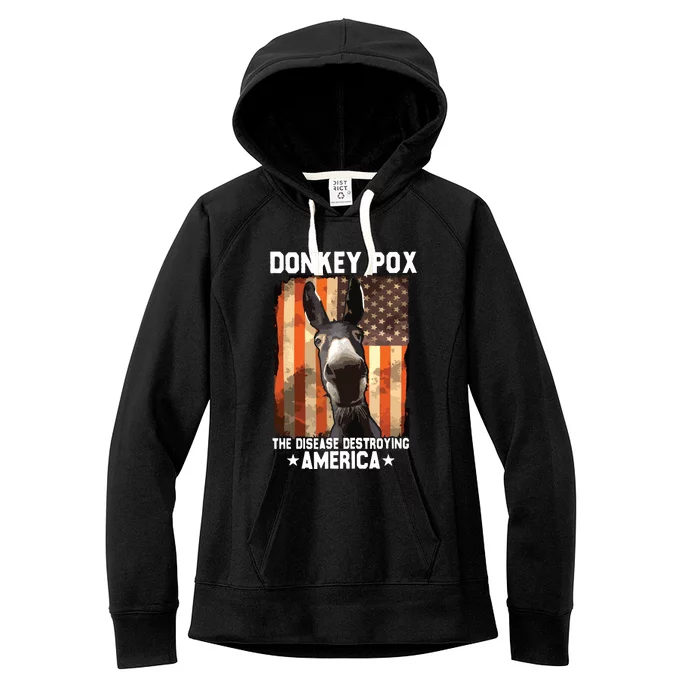 Donkey Pox The Disease Destroying America Donkeypox Funny Women's Fleece Hoodie