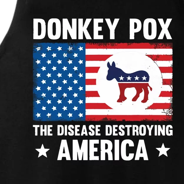 Donkey Pox The Disease Destroying America Funny Anti Biden Ladies Tri-Blend Wicking Tank