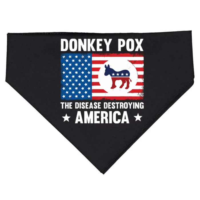 Donkey Pox The Disease Destroying America Funny Anti Biden USA-Made Doggie Bandana