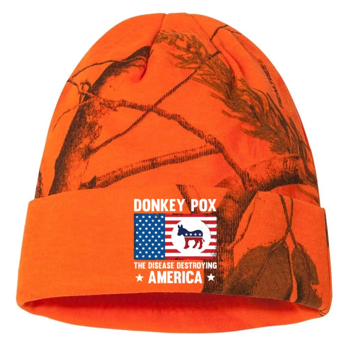 Donkey Pox The Disease Destroying America Funny Anti Biden Kati - 12in Camo Beanie