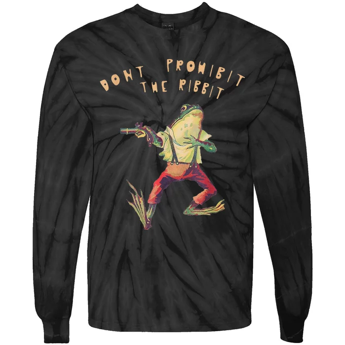 Don't Prohibit The Ribbit Frog Groovy Tie-Dye Long Sleeve Shirt