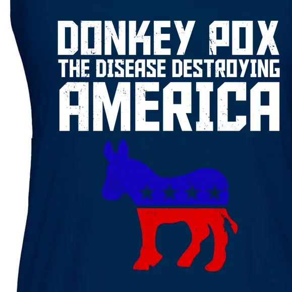 Donkey Pox The Disease Destroying America Anti Biden Ladies Essential Flowy Tank