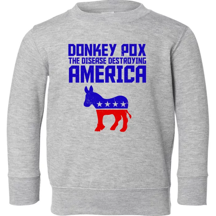 Donkey Pox The Disease Destroying America Anti Biden Toddler Sweatshirt