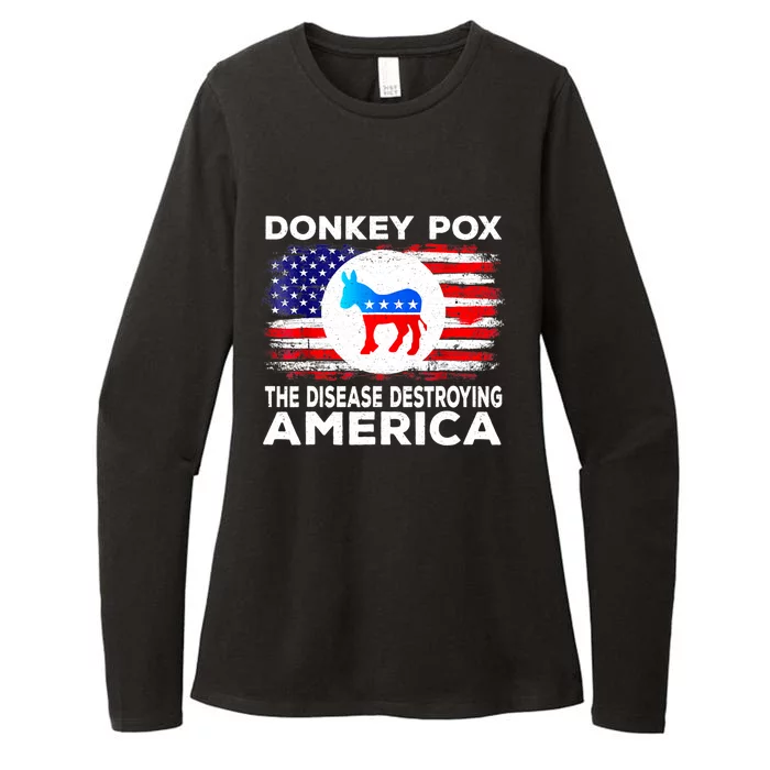 Donkey Pox The Disease Destroying America Funny Republican Womens CVC Long Sleeve Shirt