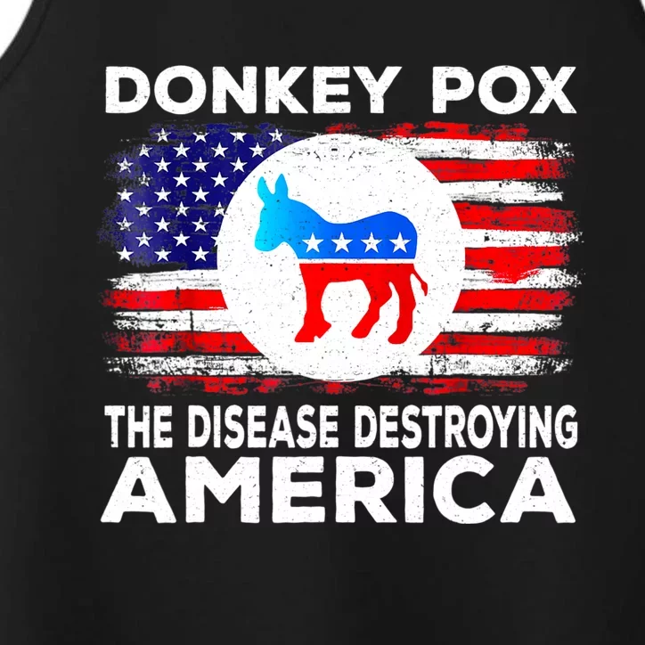 Donkey Pox The Disease Destroying America Funny Republican Performance Tank