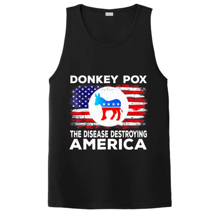 Donkey Pox The Disease Destroying America Funny Republican Performance Tank