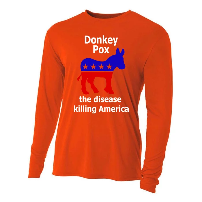 Donkey Pox The Disease Killing America Anti Liberal Cooling Performance Long Sleeve Crew