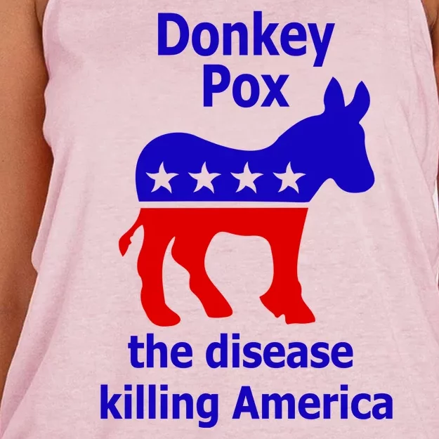 Donkey Pox The Disease Killing America Anti Liberal Women's Knotted Racerback Tank