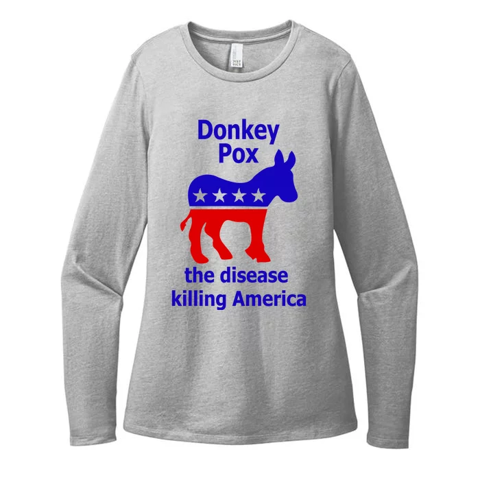 Donkey Pox The Disease Killing America Anti Liberal Womens CVC Long Sleeve Shirt