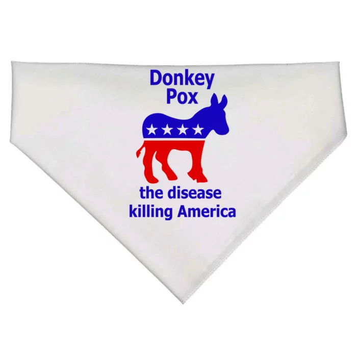 Donkey Pox The Disease Killing America Anti Liberal USA-Made Doggie Bandana