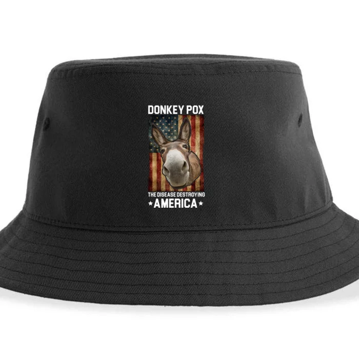 Donkey Pox The Disease Destroying America Funny Sustainable Bucket Hat