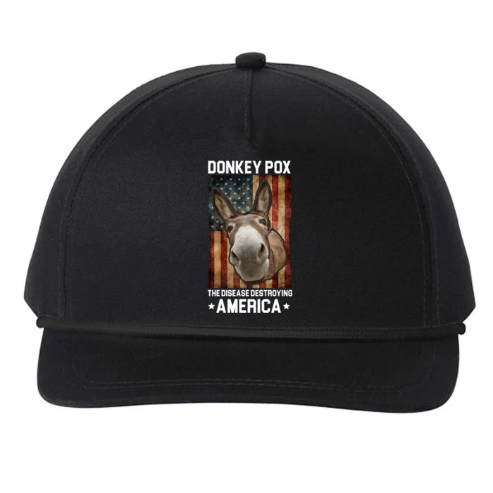 Donkey Pox The Disease Destroying America Funny Snapback Five-Panel Rope Hat