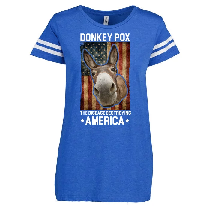 Donkey Pox The Disease Destroying America Funny Enza Ladies Jersey Football T-Shirt