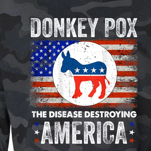 Donkey Pox The Disease Destroying America Funny Cropped Pullover Crew