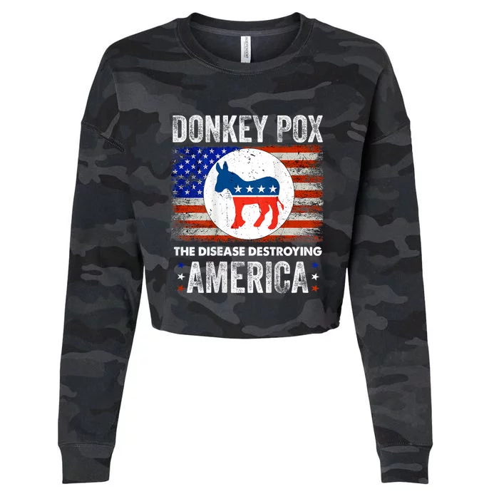 Donkey Pox The Disease Destroying America Funny Cropped Pullover Crew