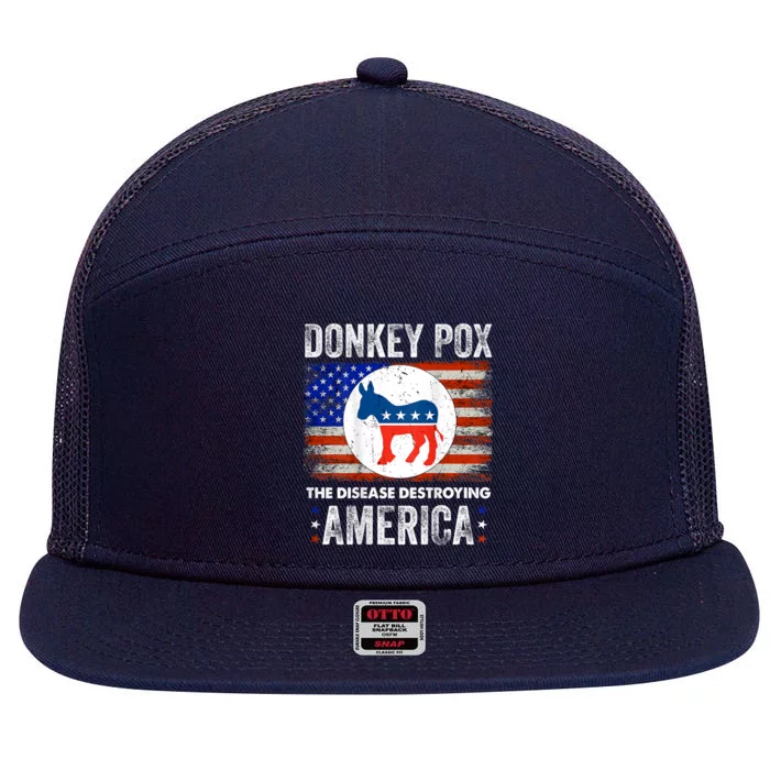 Donkey Pox The Disease Destroying America Funny 7 Panel Mesh Trucker Snapback Hat