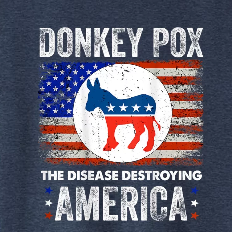 Donkey Pox The Disease Destroying America Funny Women's Crop Top Tee