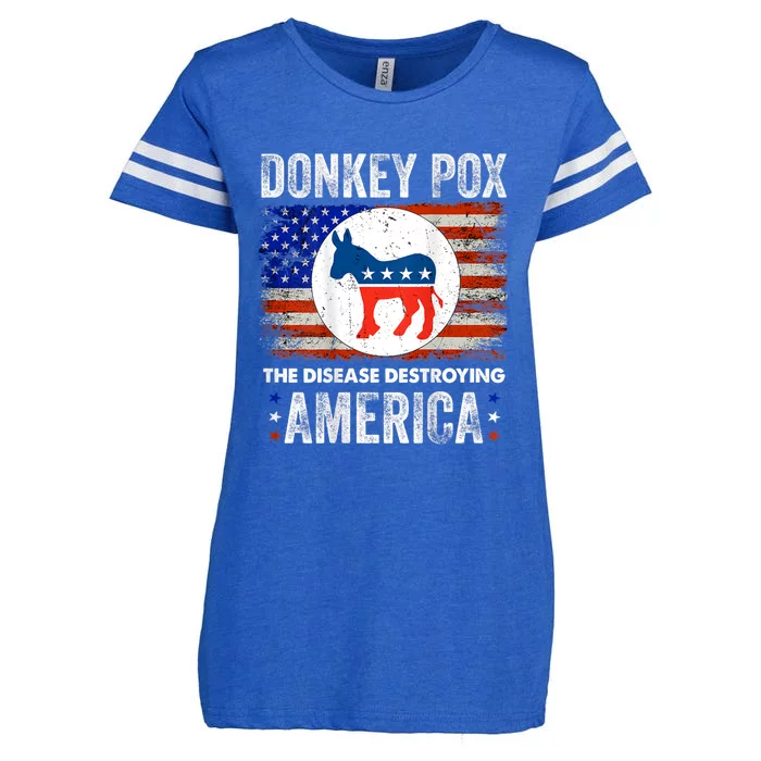 Donkey Pox The Disease Destroying America Funny Enza Ladies Jersey Football T-Shirt