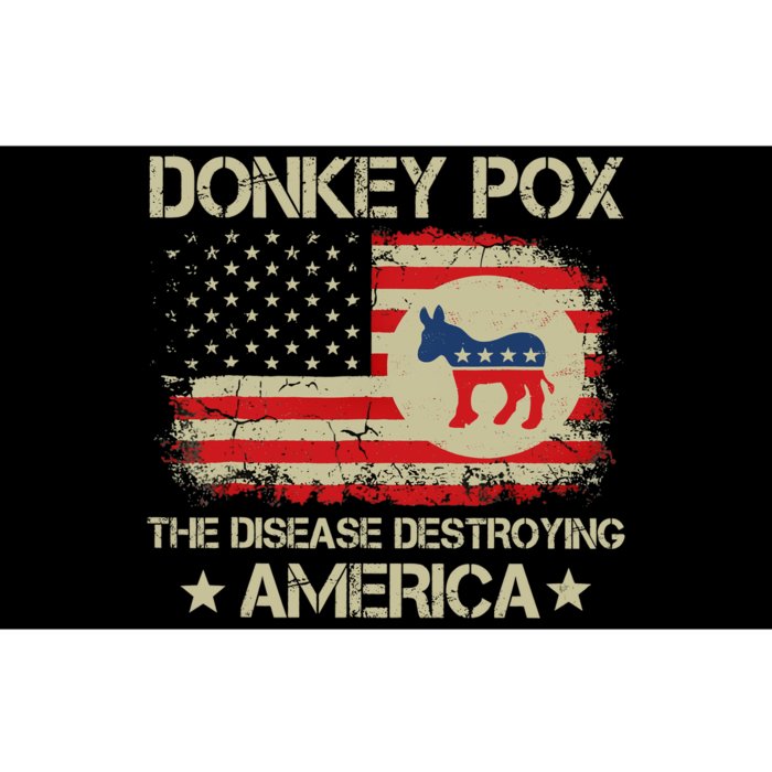 Donkey Pox The Disease Destroying America USA Flag Funny Bumper Sticker