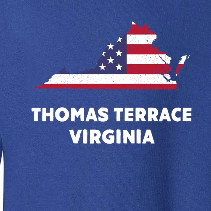 Distressed Patriotic Usa Flag Thomas Terrace Virginia Gift Toddler Sweatshirt