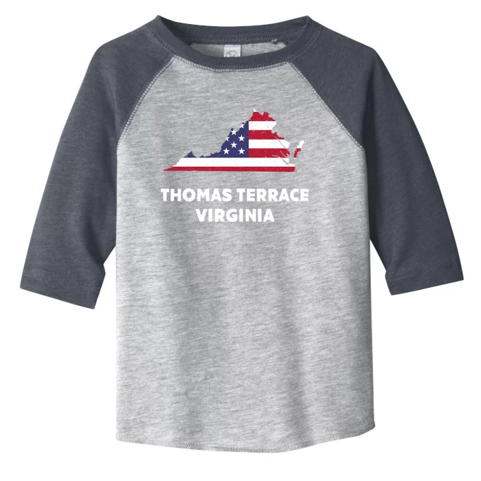 Distressed Patriotic Usa Flag Thomas Terrace Virginia Gift Toddler Fine Jersey T-Shirt