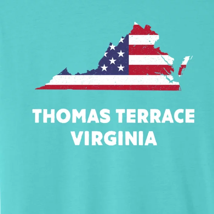 Distressed Patriotic Usa Flag Thomas Terrace Virginia Gift ChromaSoft Performance T-Shirt