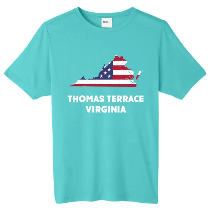 Distressed Patriotic Usa Flag Thomas Terrace Virginia Gift ChromaSoft Performance T-Shirt