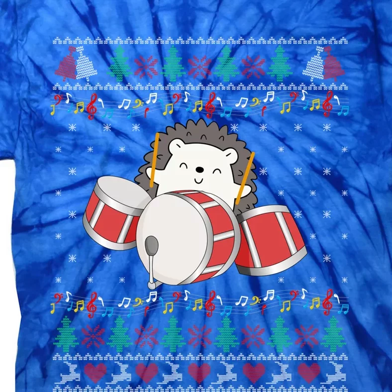 Drum Player Ugly Christmas Sweater Hedgehog Xmas Matching Meaningful Gift Tie-Dye T-Shirt