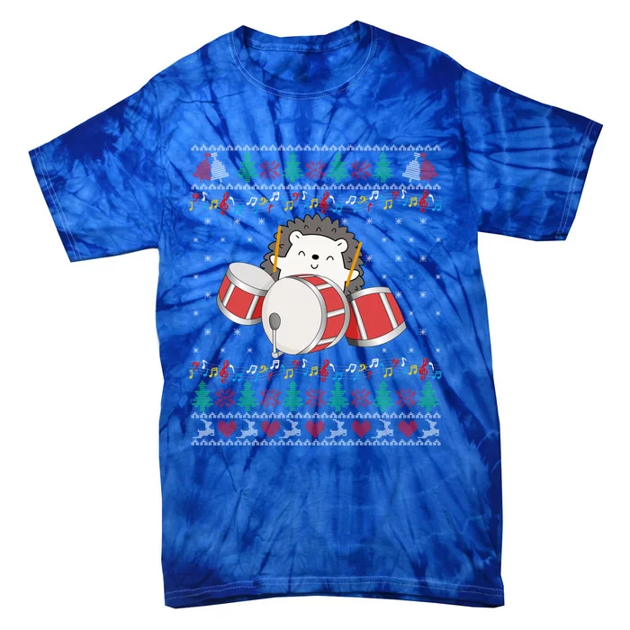 Drum Player Ugly Christmas Sweater Hedgehog Xmas Matching Meaningful Gift Tie-Dye T-Shirt