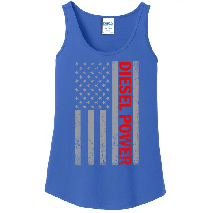 Diesel Power Usa Flag Truck Turbo Brothers Mechanic Gift Ladies Essential Tank