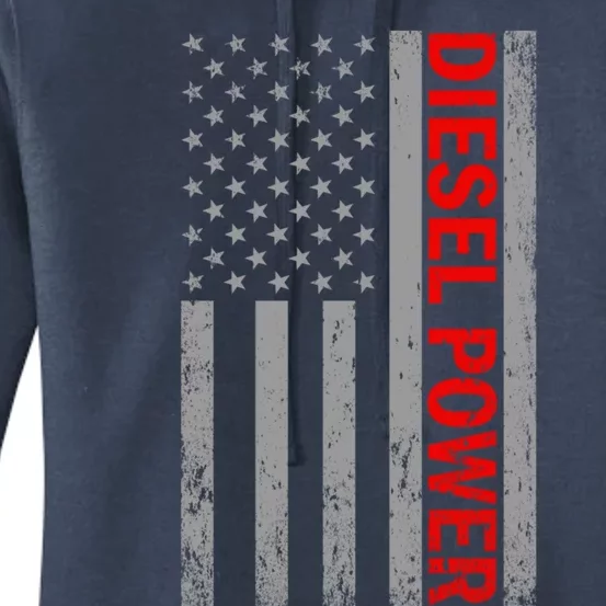 Diesel Power Usa Flag Truck Turbo Brothers Mechanic Gift Women's Pullover Hoodie