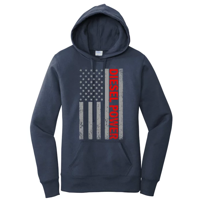 Diesel Power Usa Flag Truck Turbo Brothers Mechanic Gift Women's Pullover Hoodie