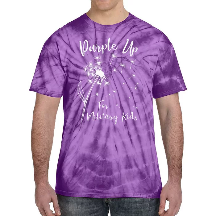 Dandelion Purple Up For Military Army Child Month Tie-Dye T-Shirt