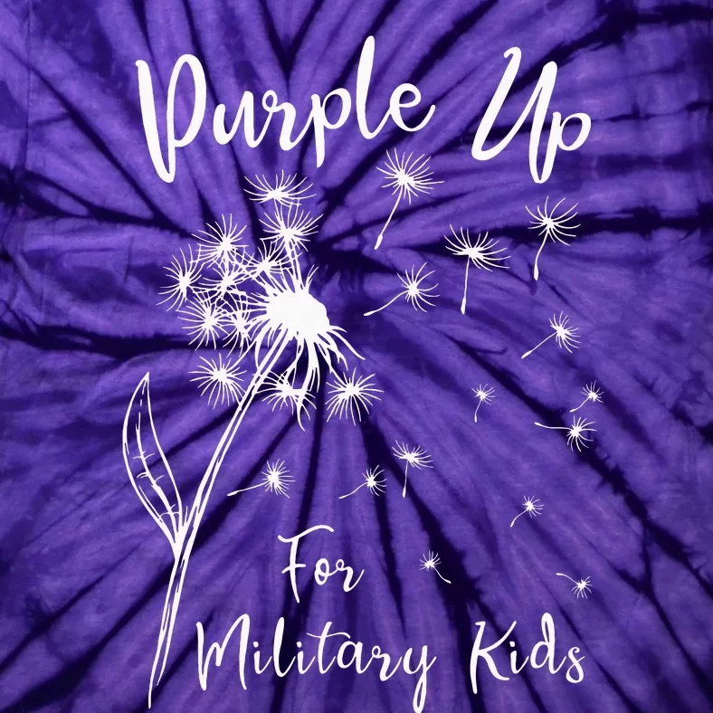 Dandelion Purple Up For Military Army Child Month Tie-Dye T-Shirt