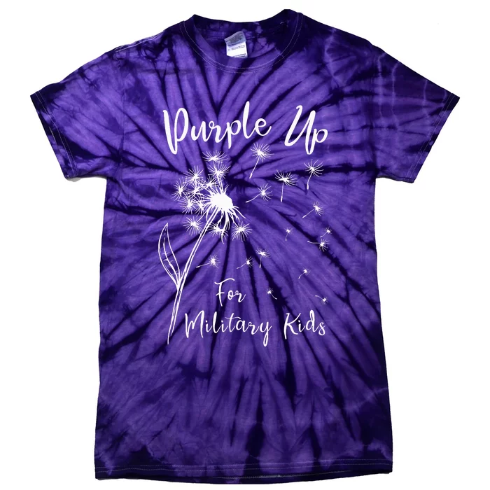 Dandelion Purple Up For Military Army Child Month Tie-Dye T-Shirt