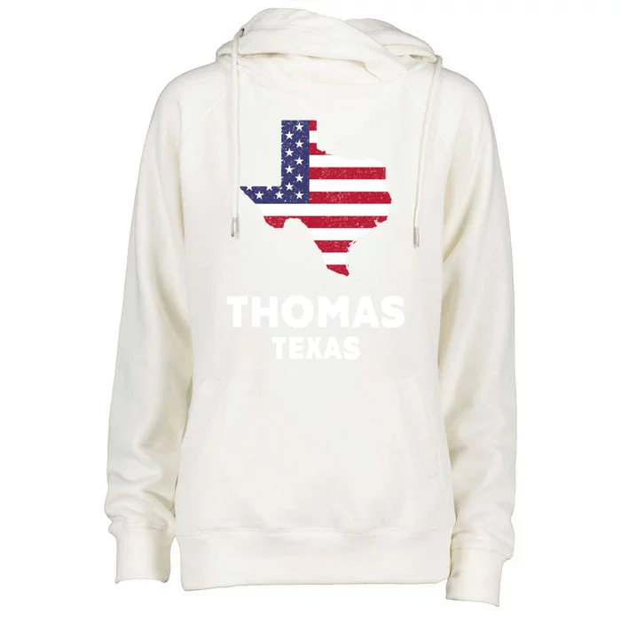 Distressed Patriotic Usa Flag Thomas Texas Cute Gift Womens Funnel Neck Pullover Hood