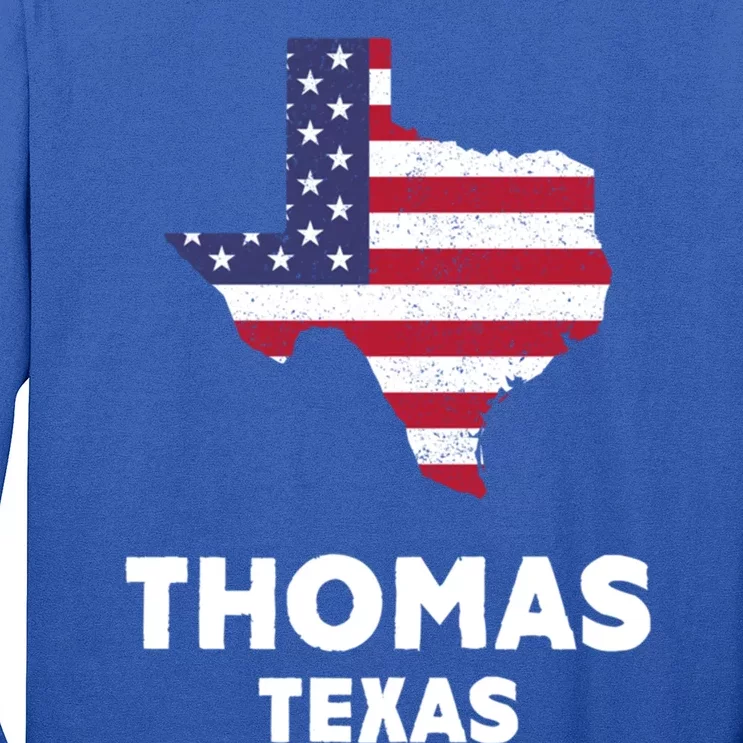 Distressed Patriotic Usa Flag Thomas Texas Cute Gift Long Sleeve Shirt