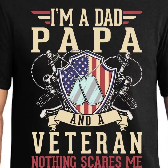 Dad Papa Us Veteran Patriotic Father American Gift Pajama Set