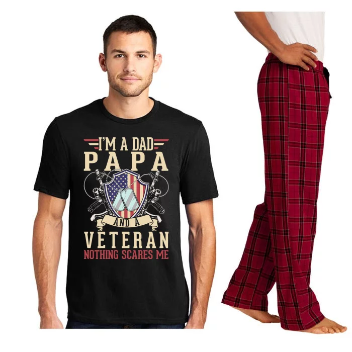 Dad Papa Us Veteran Patriotic Father American Gift Pajama Set