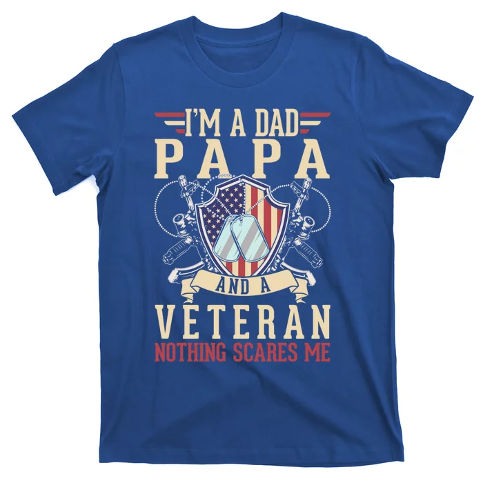 Dad Papa Us Veteran Patriotic Father American Gift T-Shirt