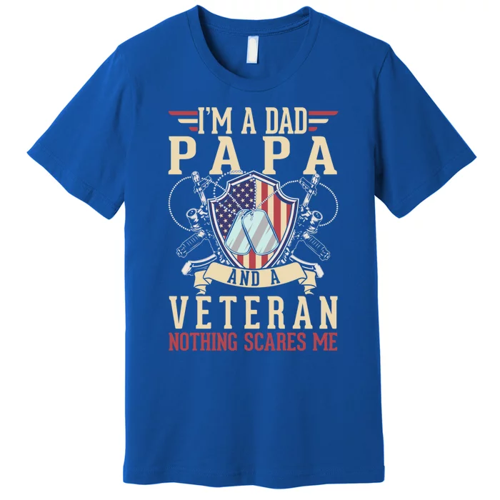 Dad Papa Us Veteran Patriotic Father American Gift Premium T-Shirt