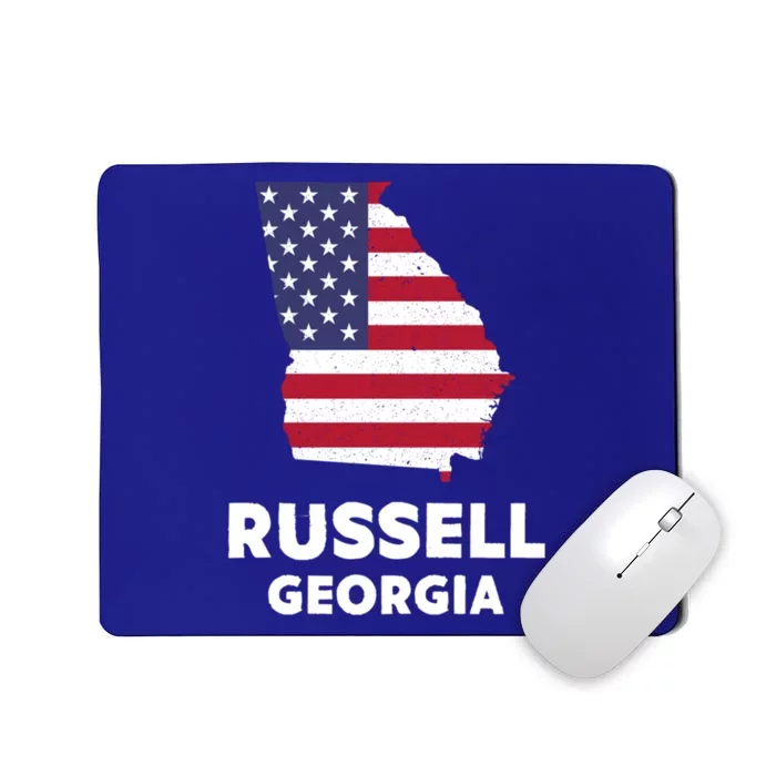 Distressed Patriotic Usa Flag Russell Georgia Gift Mousepad