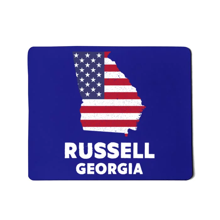 Distressed Patriotic Usa Flag Russell Georgia Gift Mousepad