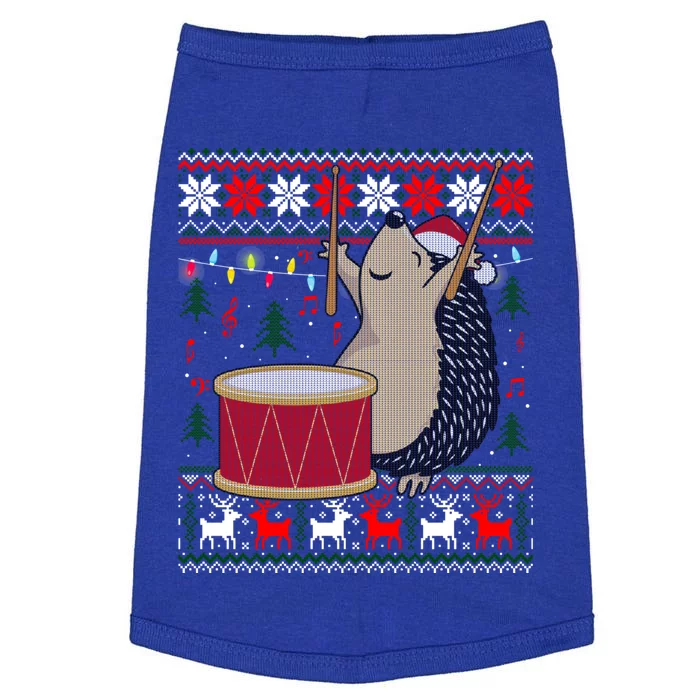 Drum Player Ugly Christmas Sweater Hedgehog Xmas Matching Doggie Tank