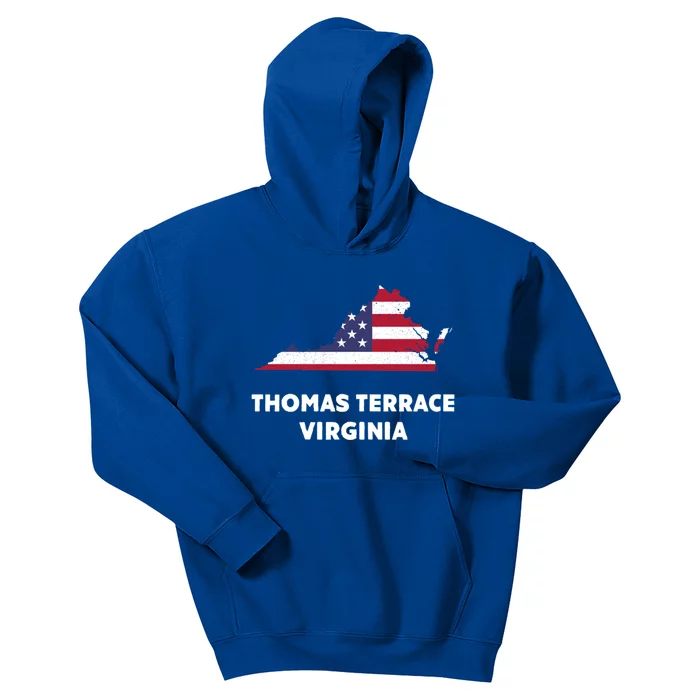 Distressed Patriotic Usa Flag Thomas Terrace Virginia Gift Kids Hoodie