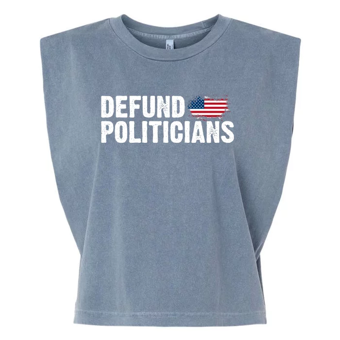 Defund Politicians United States Vintage Flag Garment-Dyed Women's Muscle Tee