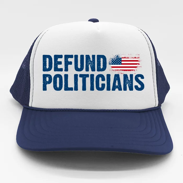 Defund Politicians United States Vintage Flag Trucker Hat